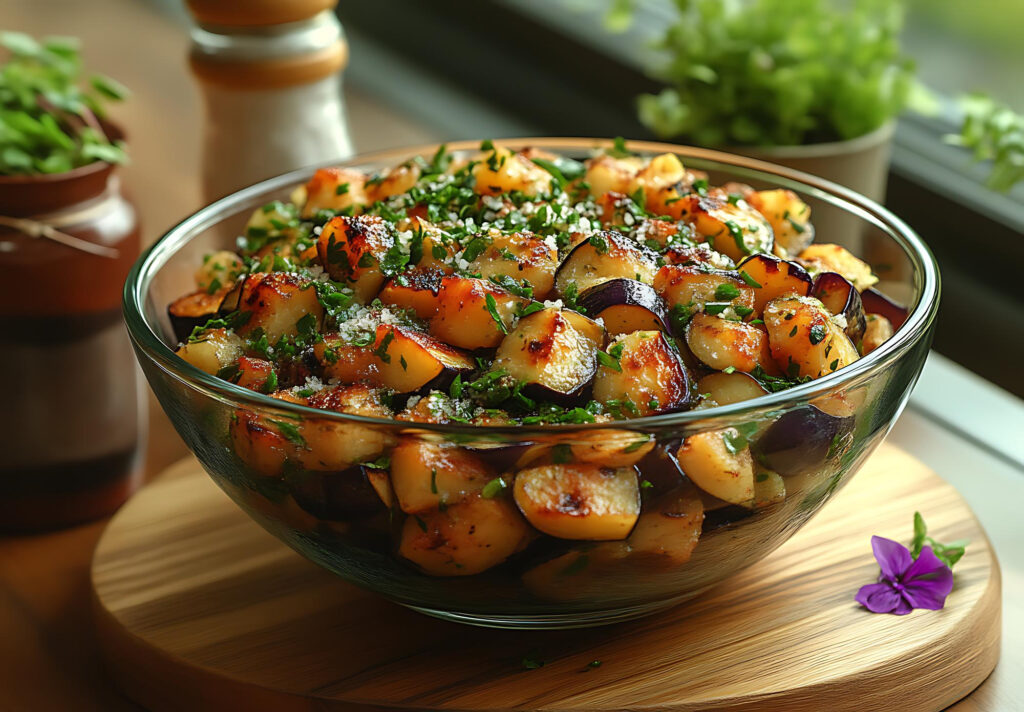 Airfryer Auberginenwürfel „wie vom Grill“ (perfekt für Bowls)