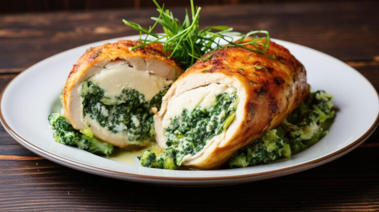 Airfryer Hähnchenbrust gefüllt mit Frischkäse & Spinat